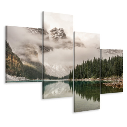 Obraz Wieloczęściowy Jezioro Moraine W Parku Narodowym Banff, Kanada