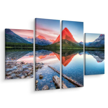Obraz Wieloczęściowy Jezioro Swiftcurrent Lake W Usa