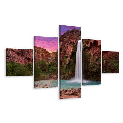 Obraz Wieloczęściowy Wodospady Havasupai