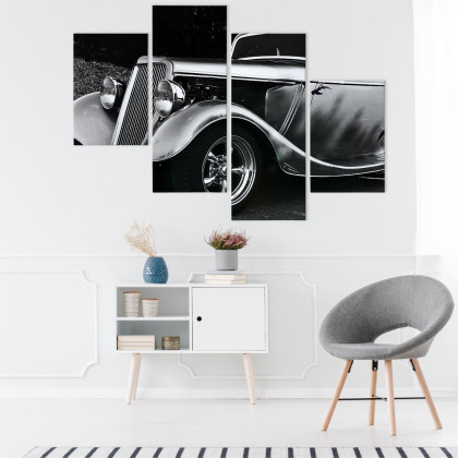 Obraz Wieloczęściowy Samochód Hot Rod W Stylu Vintage