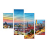 Obraz Wieloczęściowy Kolorowe Niebo I Panorama Berlina