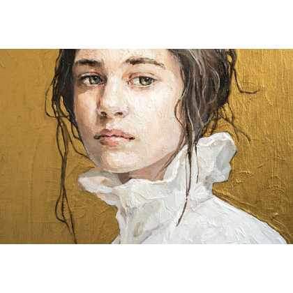 Obraz Na Płótnie Oil Painting. Portrait Of A Girl . The Art Is Done In A Realistic Manner.