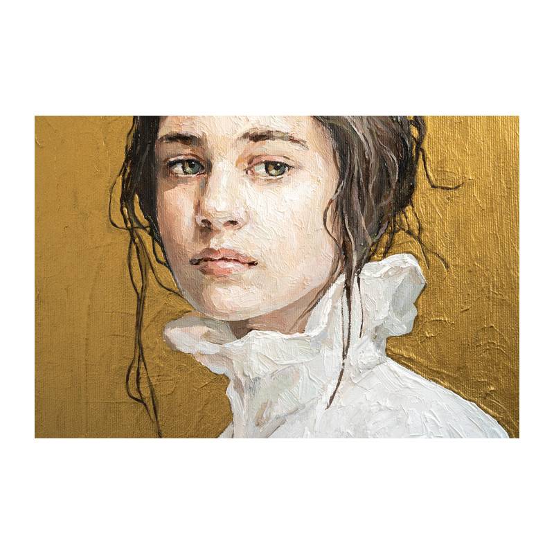Obraz Na Płótnie Oil Painting. Portrait Of A Girl . The Art Is Done In A Realistic Manner.