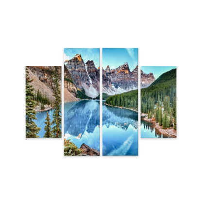 Obraz Wieloczęściowy Jezioro Moraine W Parku Narodowym Banff, Kanada