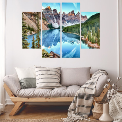 Obraz Wieloczęściowy Jezioro Moraine W Parku Narodowym Banff, Kanada