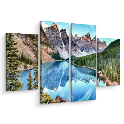 Obraz Wieloczęściowy Jezioro Moraine W Parku Narodowym Banff, Kanada
