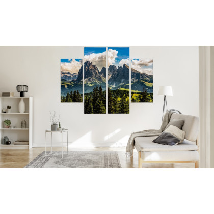 Obraz Wieloczęściowy Widok Włoskich Dolomitów 3D
