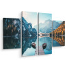 Obraz Wieloczęściowy Jezioro Braies We Włoskich Dolomitach 3D