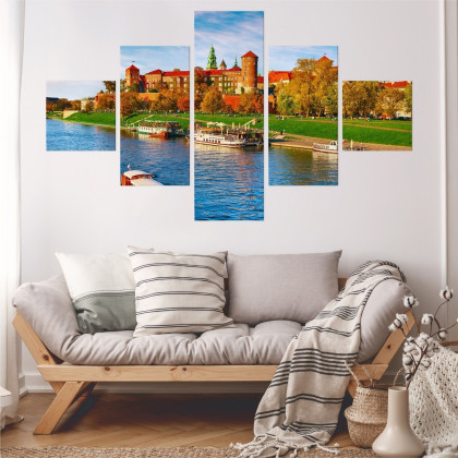Obraz Wieloczęściowy Zamek Królewski Na Wawelu W Krakowie, Widok Panoramiczny