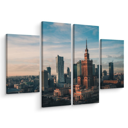 Obraz Wieloczęściowy Warszawa I Widok Na Pałac Kultury