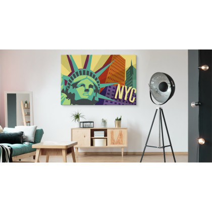 Obraz Na Płótnie Kolorowy Nowy Jork W Stylu Retro