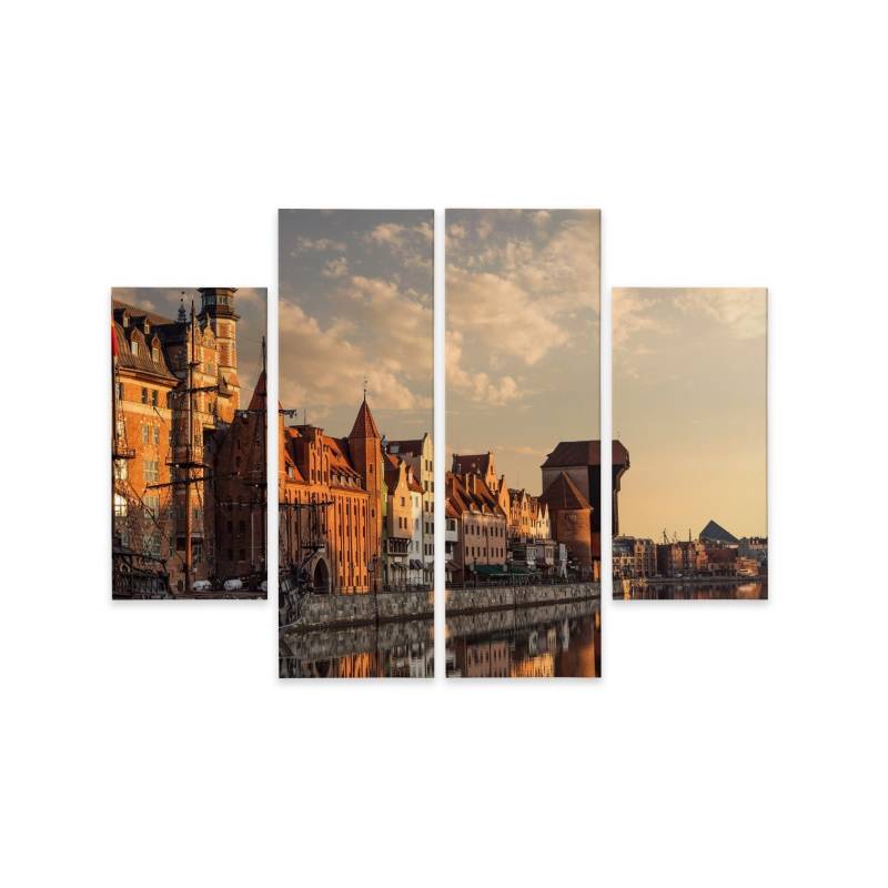 Obraz Wieloczęściowy Port Gdańsk O Zachodzie Słońca
