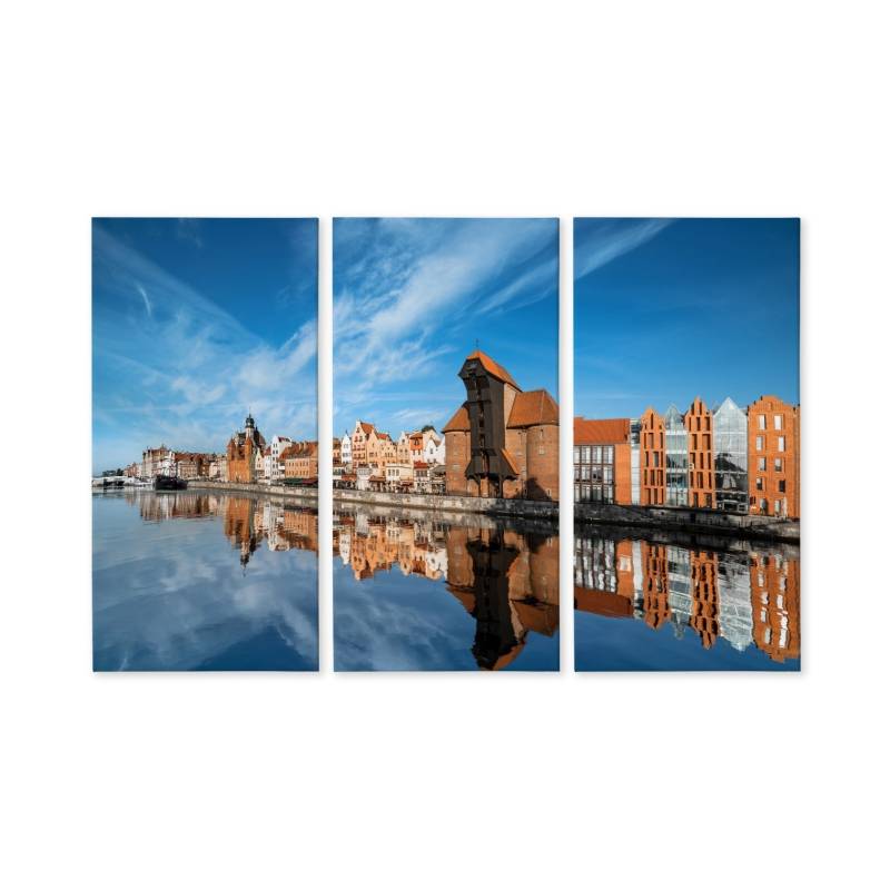 Obraz Wieloczęściowy Panorama Gdańska Z Widokiem Na Rzekę