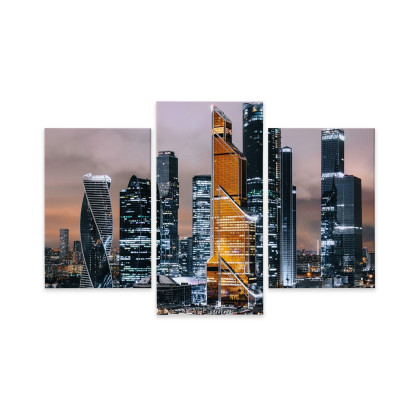 Obraz Wieloczęściowy Panorama Centrum Moskwy I Drapaczy Chmur