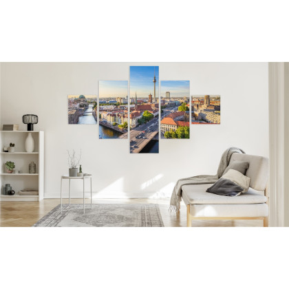 Obraz Wieloczęściowy Szprewa I Panorama Berlina