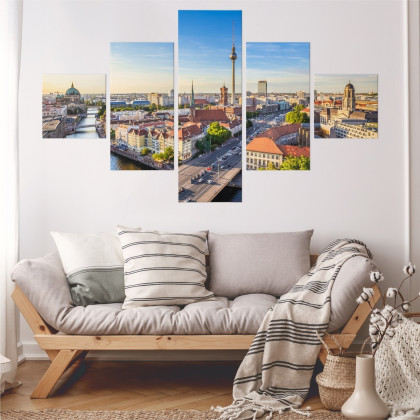 Obraz Wieloczęściowy Szprewa I Panorama Berlina