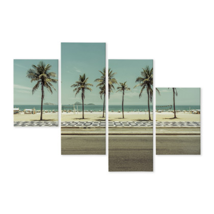 Obraz Wieloczęściowy Palmy Na Plaży Ipanema W Rio De Janeiro