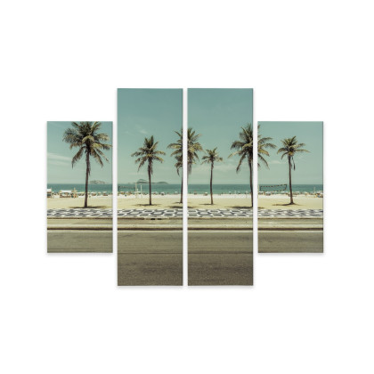 Obraz Wieloczęściowy Palmy Na Plaży Ipanema W Rio De Janeiro