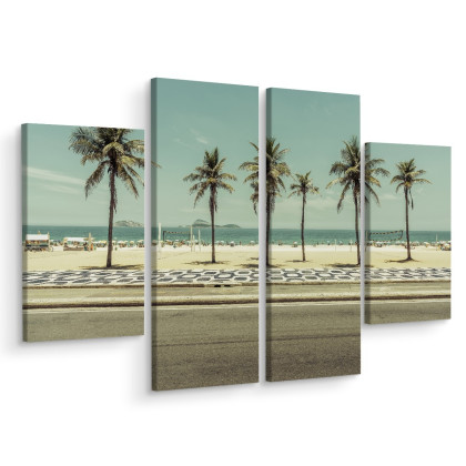 Obraz Wieloczęściowy Palmy Na Plaży Ipanema W Rio De Janeiro