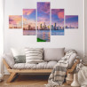 Obraz Wieloczęściowy Panorama Miami Podczas Zachodu Słońca