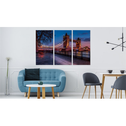 Obraz Wieloczęściowy Tower Bridge W Londynie O Zachodzie Słońca