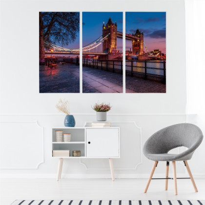 Obraz Wieloczęściowy Tower Bridge W Londynie O Zachodzie Słońca