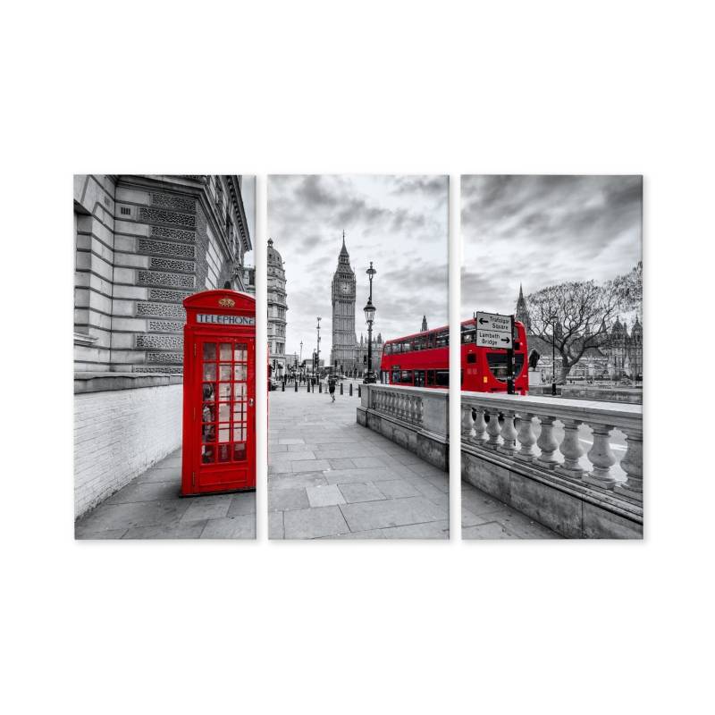 Obraz Wieloczęściowy Czerwona Budka Telefoniczna W Londynie I Big Ben
