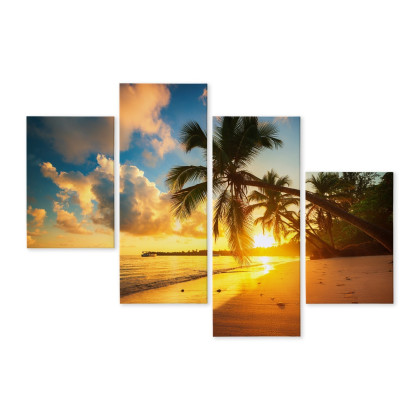 Obraz Wieloczęściowy Tropikalna Plaża W Punta Cana, Dominikana