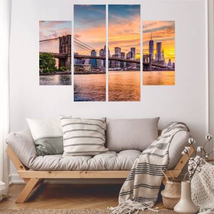 Obraz Wieloczęściowy Panoramiczny Krajobraz Nowego Jorku