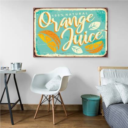 Obraz Na Płótnie Pomarańcze I Napis Retro