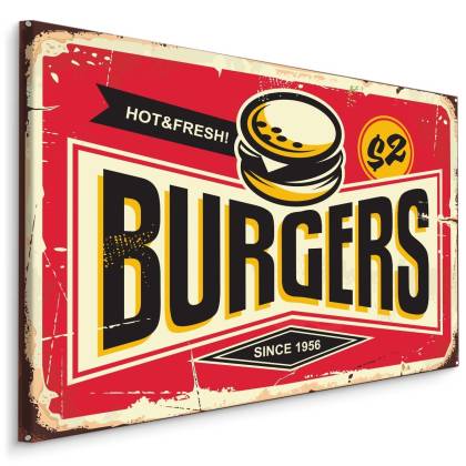 Obraz Na Płótnie Tablica Restauracji Fast Food W Stylu Retro