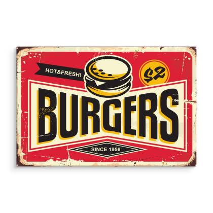 Obraz Na Płótnie Tablica Restauracji Fast Food W Stylu Retro