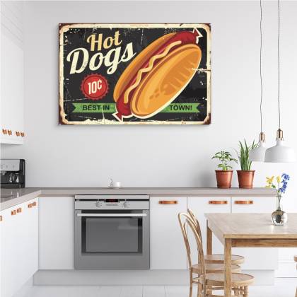 Obraz Na Płótnie Hot Dogi W Stylu Vintage
