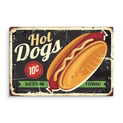 Obraz Na Płótnie Hot Dogi W Stylu Vintage