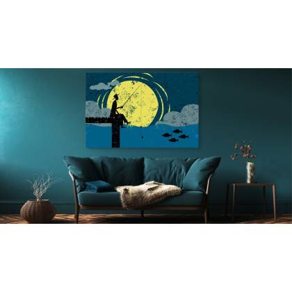 Obraz Na Płótnie Nocne Wędkowanie
