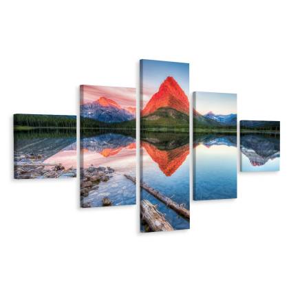 Obraz Wieloczęściowy Jezioro Swiftcurrent Lake W Usa