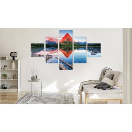 Obraz Wieloczęściowy Jezioro Swiftcurrent Lake W Usa