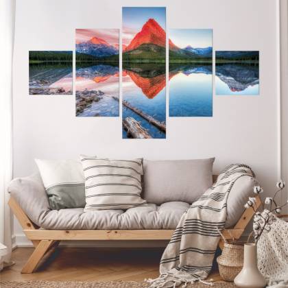 Obraz Wieloczęściowy Jezioro Swiftcurrent Lake W Usa