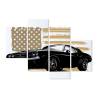Obraz Wieloczęściowy Amerykański Muscle Car Z Flagą Usa W Tle