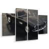 Obraz Wieloczęściowy Vintage Czarny Samochód Sportowy