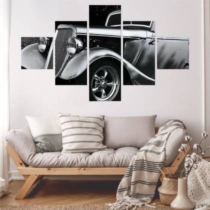 Obraz Wieloczęściowy Samochód Hot Rod W Stylu Vintage