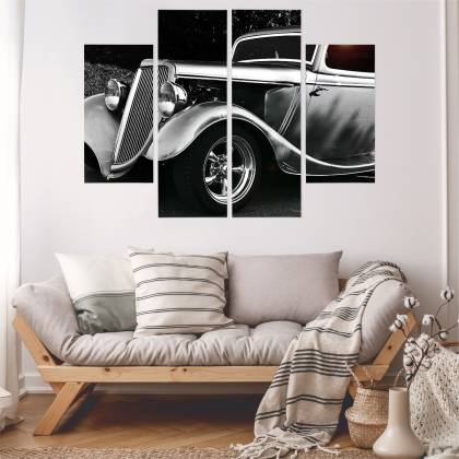 Obraz Wieloczęściowy Samochód Hot Rod W Stylu Vintage