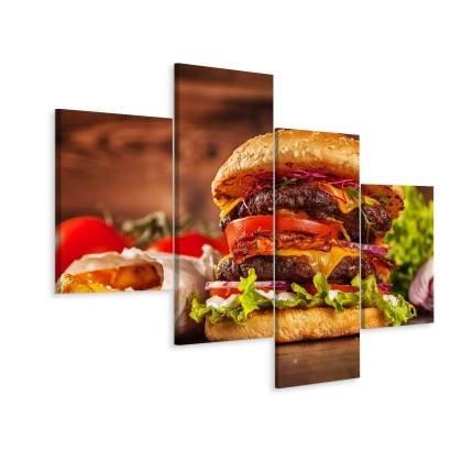 Obraz Wieloczęściowy Domowy Hamburger