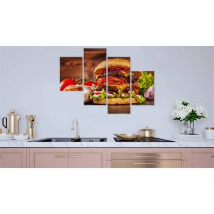 Obraz Wieloczęściowy Domowy Hamburger