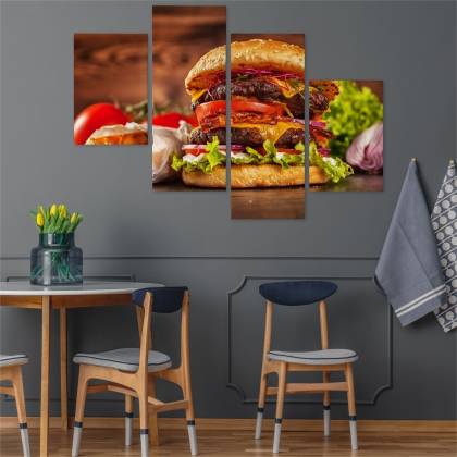Obraz Wieloczęściowy Domowy Hamburger