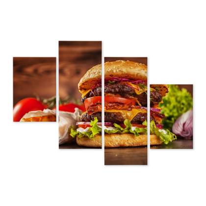 Obraz Wieloczęściowy Domowy Hamburger