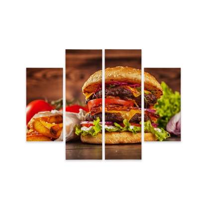 Obraz Wieloczęściowy Domowy Hamburger