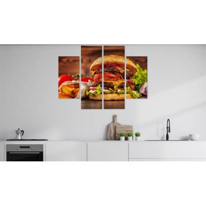 Obraz Wieloczęściowy Domowy Hamburger