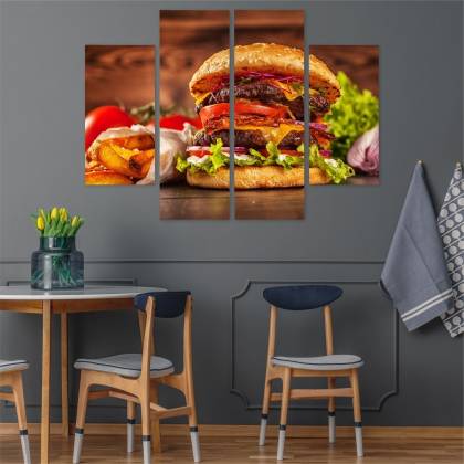 Obraz Wieloczęściowy Domowy Hamburger