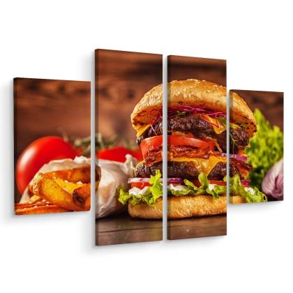 Obraz Wieloczęściowy Domowy Hamburger